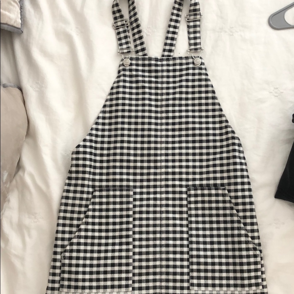 Gingham overall dress